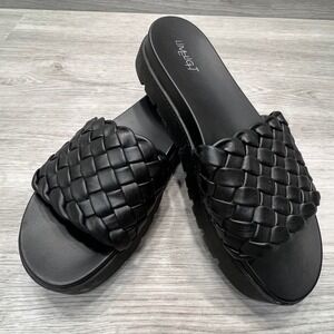 LIMELIGHT Women's Woven Platform Slides Sandals Size 8M Bianca Black